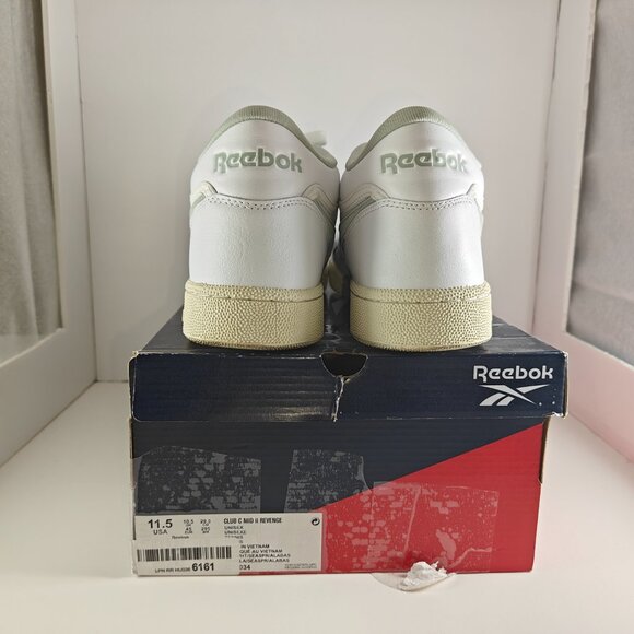 Reebok Club C Mid II Revenge White Sea Spray Alabaster Sneakers US11.5Men GY0034 - Picture 9 of 12